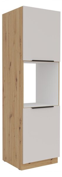 Kuchyňská skříň na vestavnou troubu NICOLLA - šířka 60 cm, kašmír / dub artisan