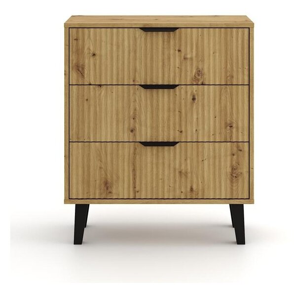 Komoda se šuplíky SITIVE SLIM - dub artisan / černá