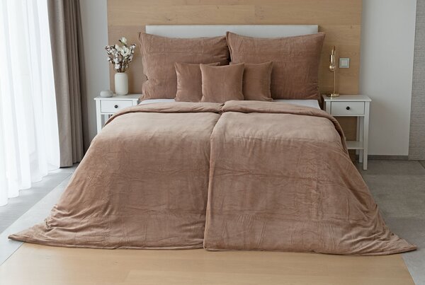 Povlečení HNĚDÉ PREMIUM Bavlněný mikroplyš 1x 140/200, 1x 70/90