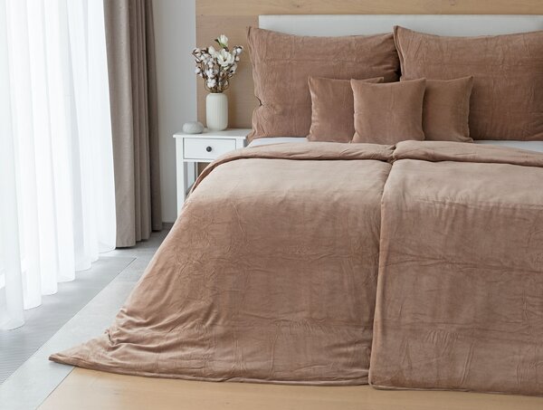 Povlečení HNĚDÉ PREMIUM Bavlněný mikroplyš 1x 140/200, 1x 70/90