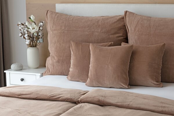 Povlečení HNĚDÉ PREMIUM Bavlněný mikroplyš 1x 140/200, 1x 70/90
