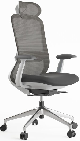 Ergonomická kancelářská židle MERCURY BESSEL ŠEDÝ PLAST, TMAVĚ ŠEDÁ – pohodlné sezení