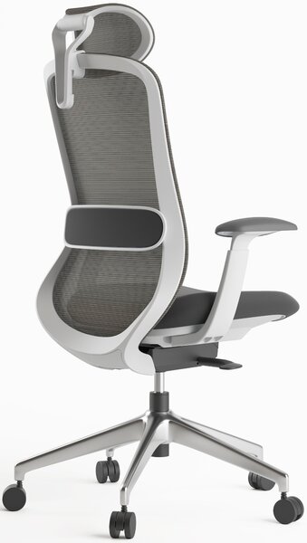 Ergonomická kancelářská židle MERCURY BESSEL ŠEDÝ PLAST, TMAVĚ ŠEDÁ – pohodlné sezení