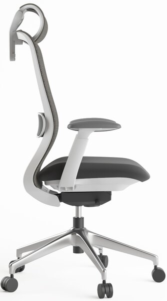 Ergonomická kancelářská židle MERCURY BESSEL ŠEDÝ PLAST, TMAVĚ ŠEDÁ – pohodlné sezení