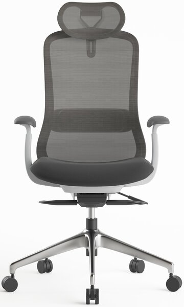 Ergonomická kancelářská židle MERCURY BESSEL ŠEDÝ PLAST, TMAVĚ ŠEDÁ – pohodlné sezení