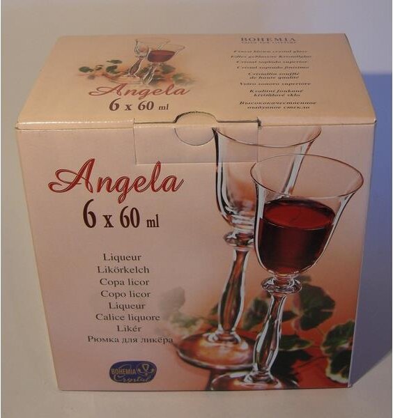 BOHEMIA ANGELA SKLENICE NA LIKÉR 60ML SADA 6 KS