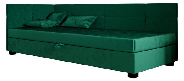 Jednolůžková čalouněná postel 100x195 LOCIKA PLUS 2 - zelená