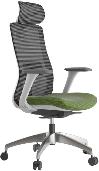 MERCURY Ergonomická kancelářská židle TIANA - šedá síťovina / zelená látka