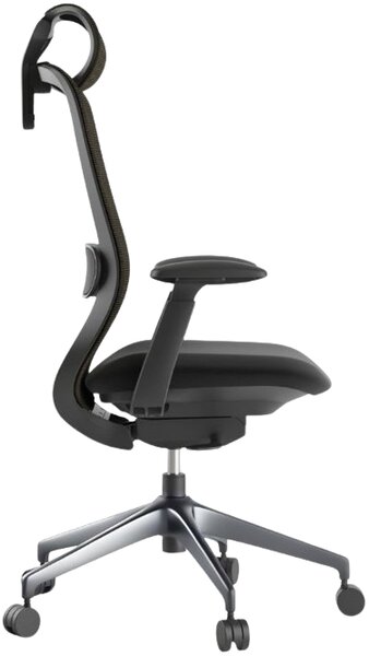 Ergonomická kancelářská židle MERCURY BESSEL ČERNÝ PLAST, ČERNÁ – pohodlné sezení