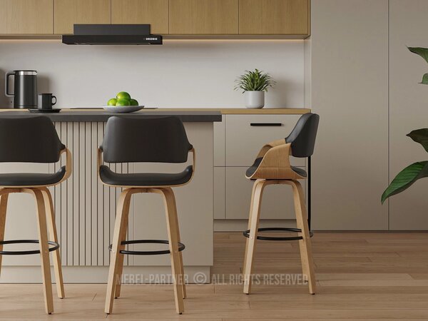 Designová barová židle NENET - dub / černá