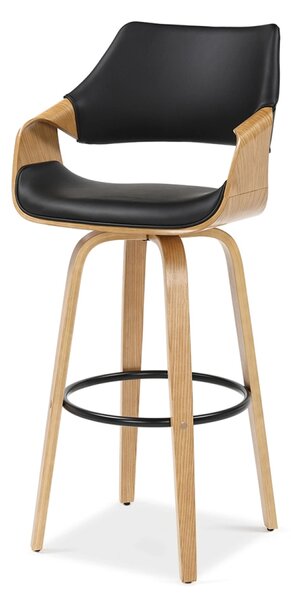 Designová barová židle NENET - dub / černá