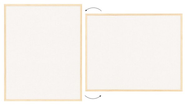 Textilní (plstěná) tabule 100 × 80 cm, bílá, v lakovaném dřevěném rámu, TFWHITE108W