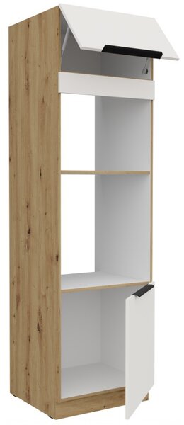 Skříň na vestavné spotřebiče LUNARA - šířka 60 cm, bílá / dub artisan