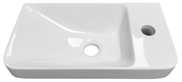 Sapho Sapho, ZORBA umyvátko 40x22cm, litý mramor, baterie vpravo, bílá, ZB402