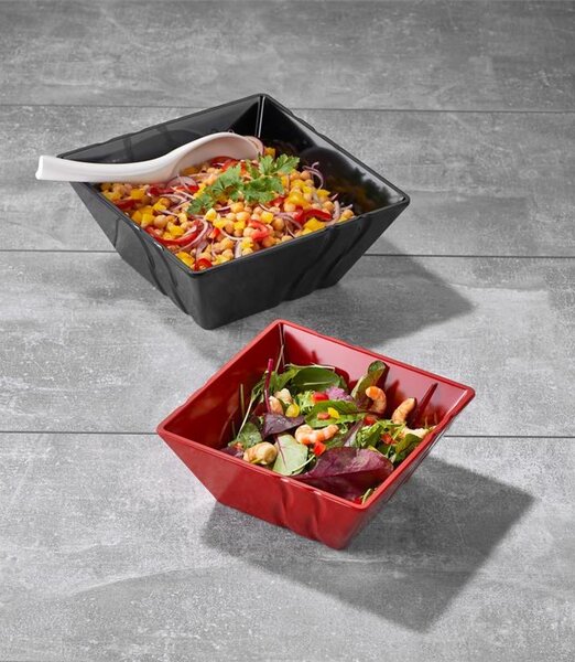 KULSAN LUXOR MELAMÍNOVÁ ČTYŘCOVÁ MISKA 19 CM ČERVENÁ