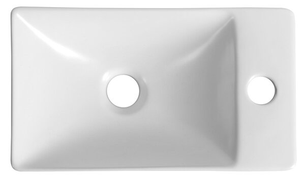 Sapho Sapho, MARGITHA keramické umyvadlo 38x22cm, otvor pro baterii vpravo, bílá, MGT3822