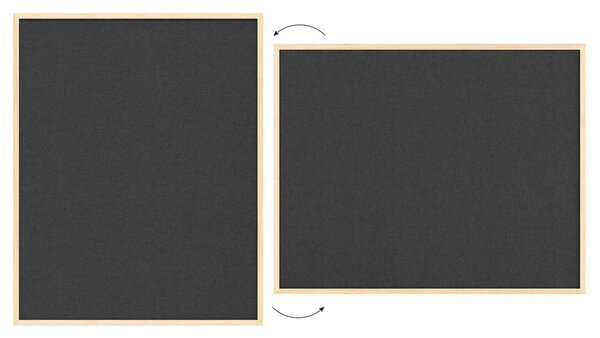 Textilní (plstěná) tabule 100 × 80 cm, šedá, v lakovaném dřevěném rámu, TFGREY108G