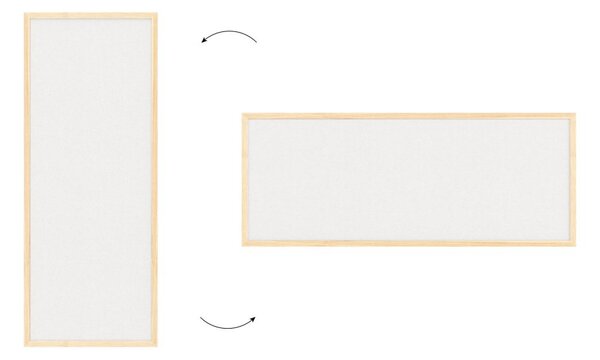 Textilní (plstěná) tabule 100 × 40 cm, bílá, v lakovaném dřevěném rámu, TFWHITE104W