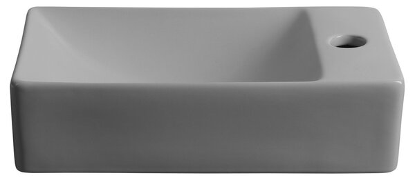 Sapho Sapho, MARGITHA keramické umyvadlo 38x22cm, otvor pro baterii vpravo, šedá, MGT3822GR