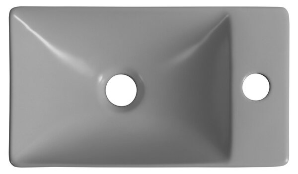 Sapho Sapho, MARGITHA keramické umyvadlo 38x22cm, otvor pro baterii vpravo, šedá, MGT3822GR
