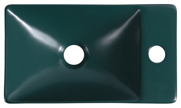 Sapho Sapho, MARGITHA keramické umyvadlo 38x22cm, otvor pro baterii vpravo, petrolejová, MGT38220