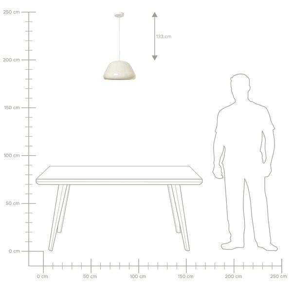 Závěsná lampa JOKU Kov Světle béžová