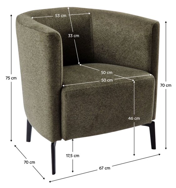 KONDELA Designové křeslo, zelená/černá, KAPY