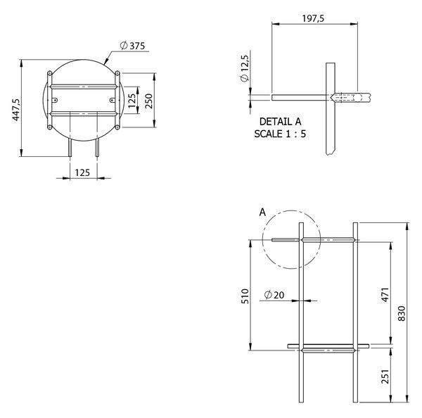Sapho Sapho, PUNO podstavec pod umyvadlo 375x830x448xmm, černá, SKA380-2