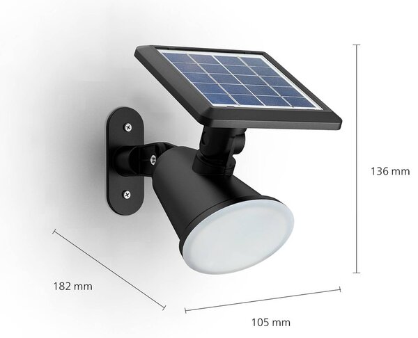 Philips LED solární nástěnné světlo Jivix, balení po 2 kusech, Černá, Plast, Moderní