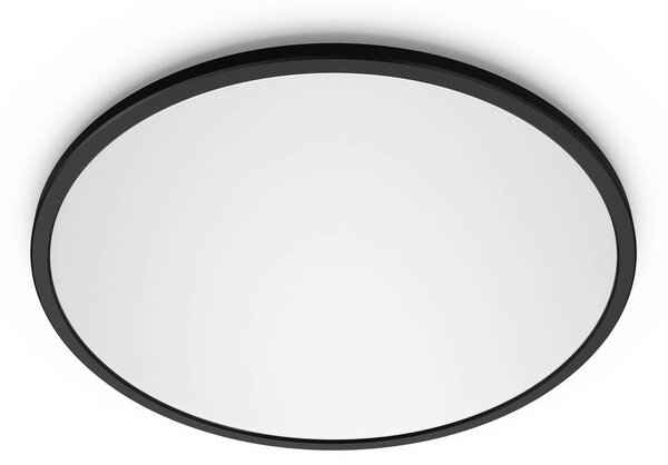 Philips LED SuperSlim sada 2 ks černá IP44 Ø 25 cm 700 K, stmívatelný, Černá, Pracovna / kancelář, Plast, Moderní