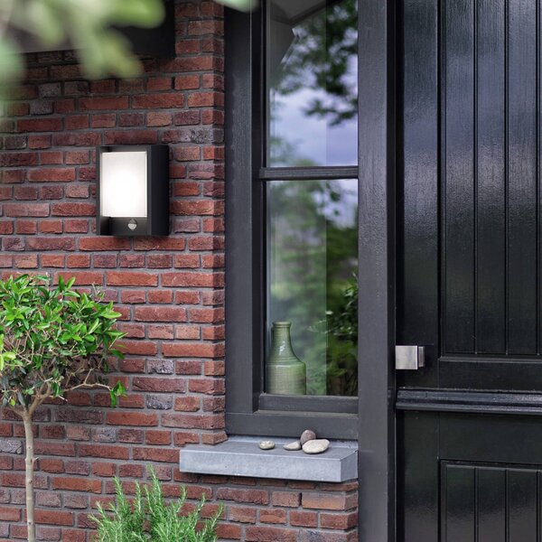 Philips LED nástěnné světlo Arbour UE, balení po 2 ks, senzor, 700 K, Černá, Hliník, Moderní