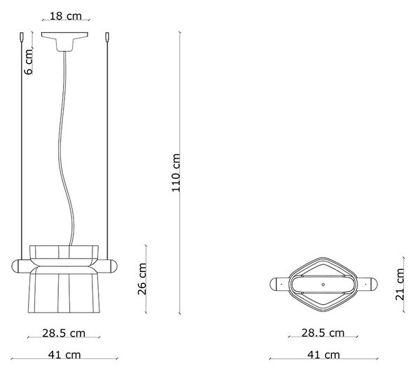 Ferroluce Závěsné svítidlo YAKITORI, v. 26 cm, 1xE27 Barva: Šedá-modrá