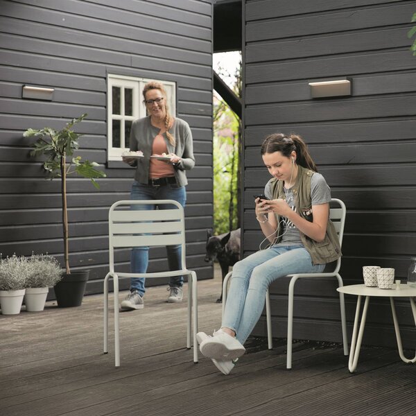 Philips LED venkovní nástěnné svítidlo Bustan, balení po 2 kusech, 700 K, Černá, Hliník, Moderní, Nástěnné svítidlo