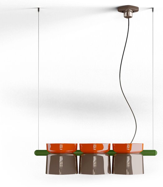 Ferroluce Závěsné svítidlo YAKITORI, d. 104,5 cm, 3xE27 Barva: Šedá-modrá