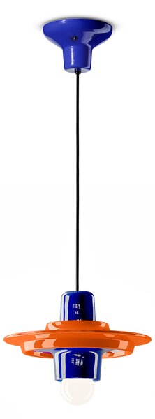 Ferroluce Závěsné svítidlo VOILÀ, ∅ 28 cm, 1xE14 Barva: Modrá-krémová