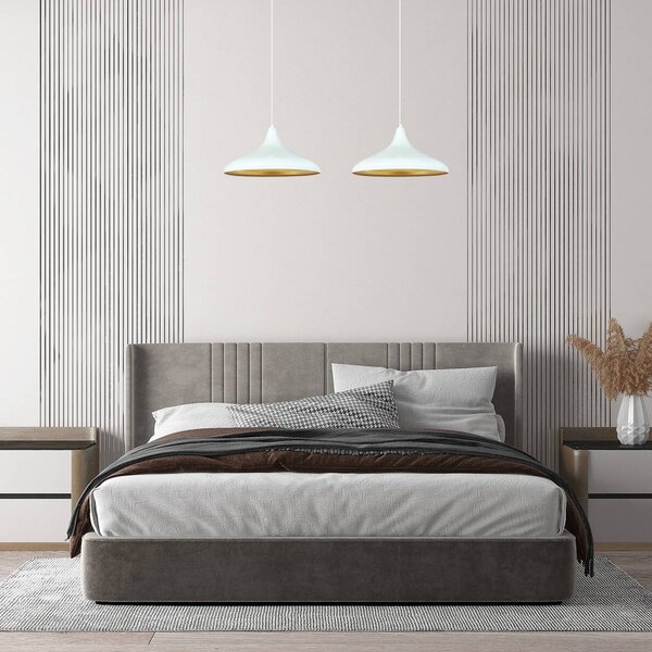 ROYALTECH Závěsné svítidlo Claus, bílé, délka 85 cm, 2 světla, kovové, stmívatelný, Obývací pokoj / jídelna, kov