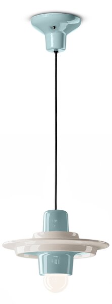 Ferroluce Závěsné svítidlo VOILÀ, ∅ 28 cm, 1xE14 Barva: Modrá-krémová