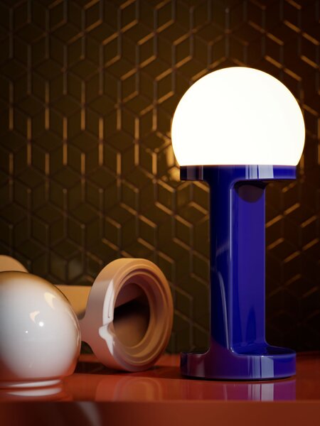 Ferroluce Stolní lampa HABEA, v. 37 cm, 1xE14 Barva: Modrá