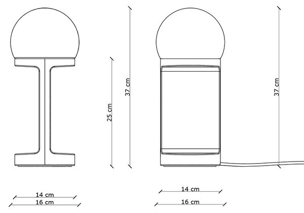 Ferroluce Stolní lampa HABEA, v. 37 cm, 1xE14 Barva: Modrá