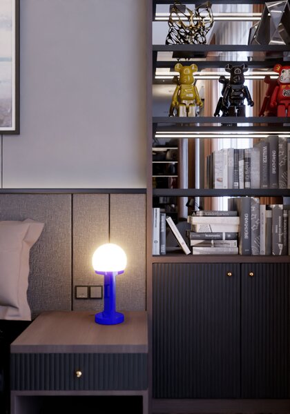 Ferroluce Stolní lampa HABEA, v. 37 cm, 1xE14 Barva: Modrá