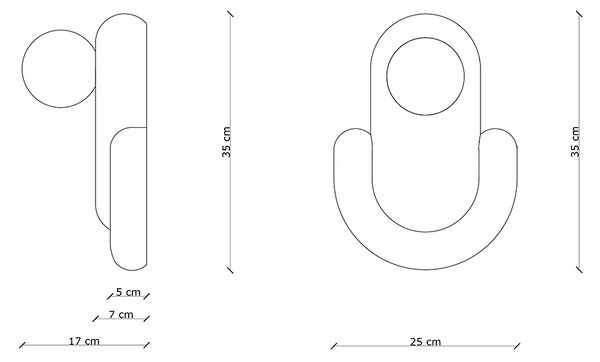 Ferroluce Nástěnné svítidlo ECLAIR, v. 35 cm, 1xG9 Barva: Oranžová-modrá