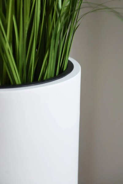 Květináč SOLERIO, výška 80 cm, sklolaminát, bílá