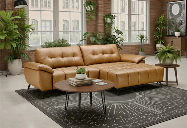ROHOVÁ SEDAČKA, textil, kůže, koňaková MID.YOU - Sedací soupravy, Online Only