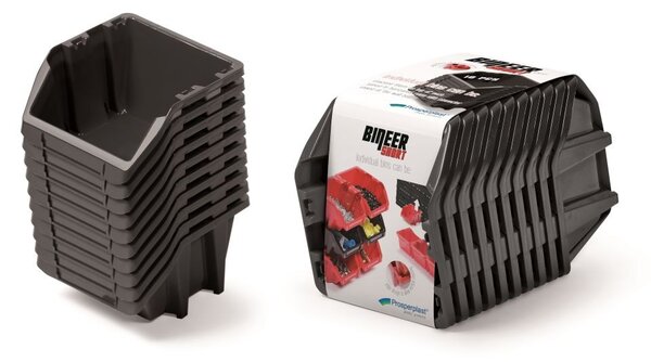 Prosperplast Sada úložných boxů 10 ks BENER 28,8 x 15,8 x 18,7 cm černá