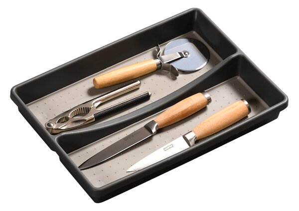 Kesper Organizér do šuplíku, šedý, protiskluzový, s přepážkou GREY 33 x 23 cm