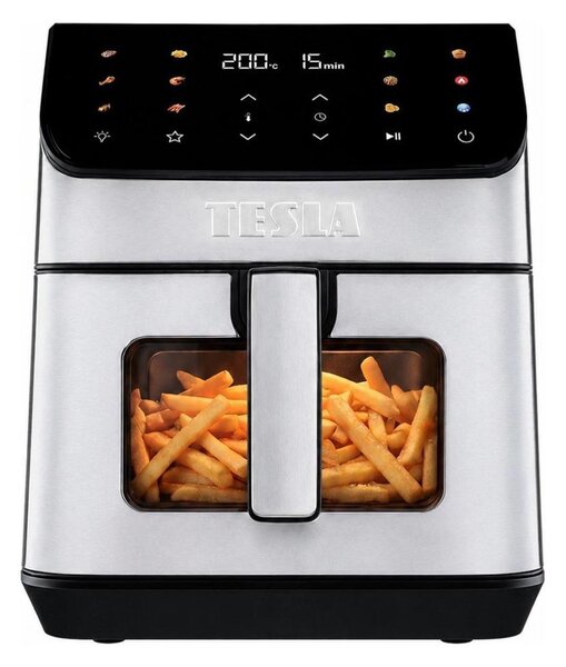 TESLA Electronics AirCook - Horkovzdušná fritéza 6,5 l 2100W/230V m. chrom/černá