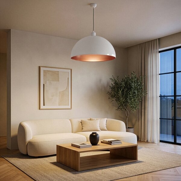 Brilagi - LED Lustr na lanku METALO 1xE27/40W/230V pr. 60 cm bílá/měděná