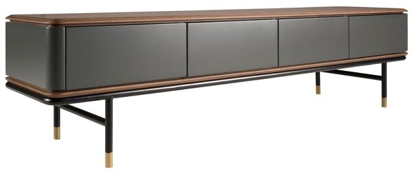 -25 % Dny MOMENTI– Šedý lakovaný TV stolek Angel Cerdá No. 3265, 200 x 45 cm