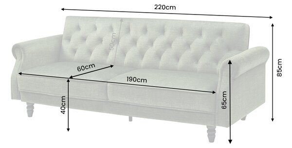 Pohovka MAISON BELLE 220 CM měchově zelená rozkládací Nábytek | Obývací pokoj | Sedací soupravy a pohovky | Pohovky | Rozkládací