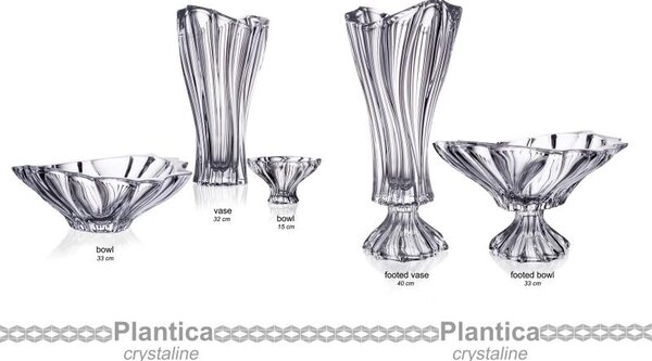 BOHEMIA PLANTICA VÁZA NA NOZE 400 MM